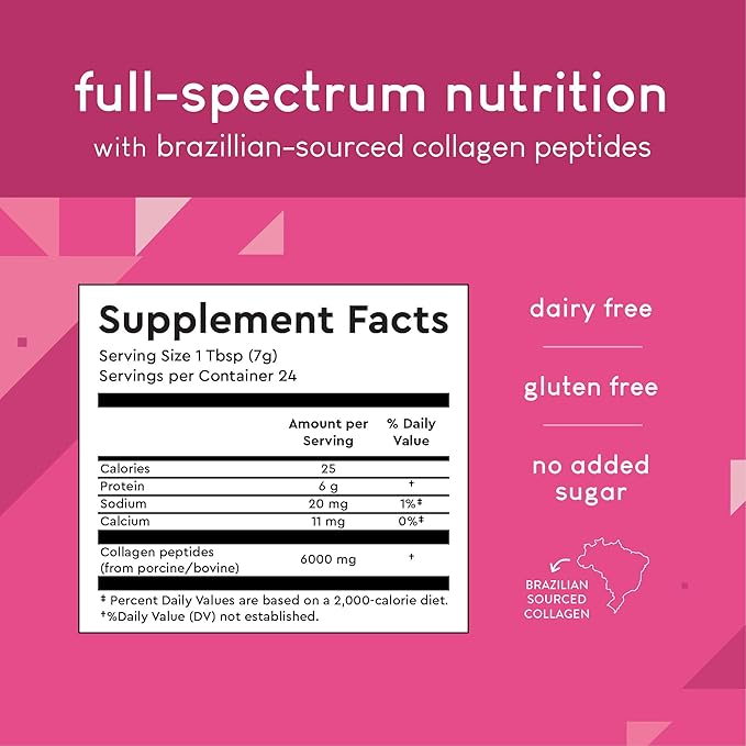 360 Nutrition Collagen Powder for Hair, 6 Oz, 24 Servings