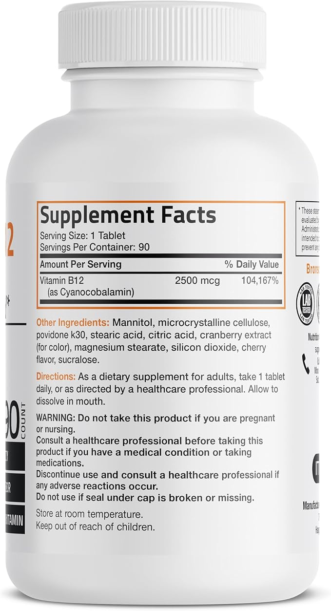 Vitamin B12 2500mcg Shot of Energy B12 Vitamin 90 Count