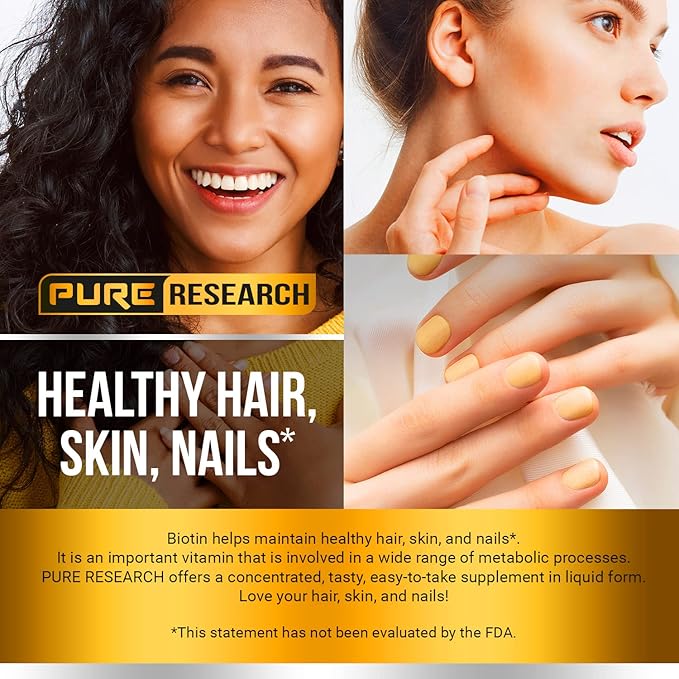 PURE RESEARCH Liquid Biotin & Collagen 60,000mcg - 2oz