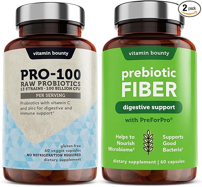 Vitamin Bounty Pro-100 Probiotics & Prebiotic 13 Strains, 100 Billion 90 Capsules