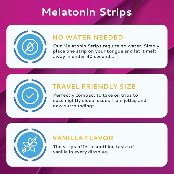 30 Oral Sleep Strips | Quick-Dissolving 3mg Melatonin Strips | Works Faster Than Gummies | Relaxation Sleep Supplements for Adults | The Ultimate Sleeping Aid for Better Sleep and Eye Health