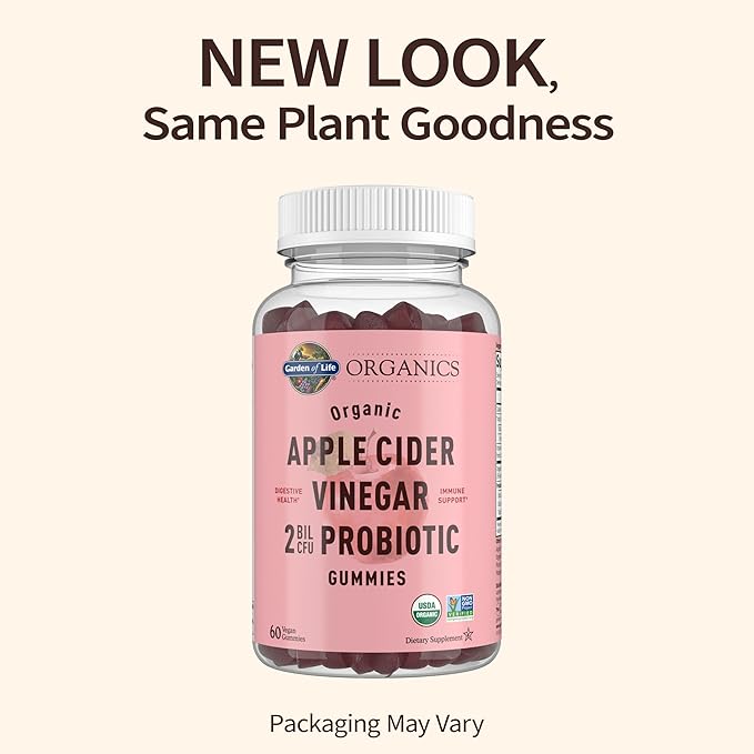 Garden of Life Apple Cider Vinegar 2 Billion B12-60 Vegan,