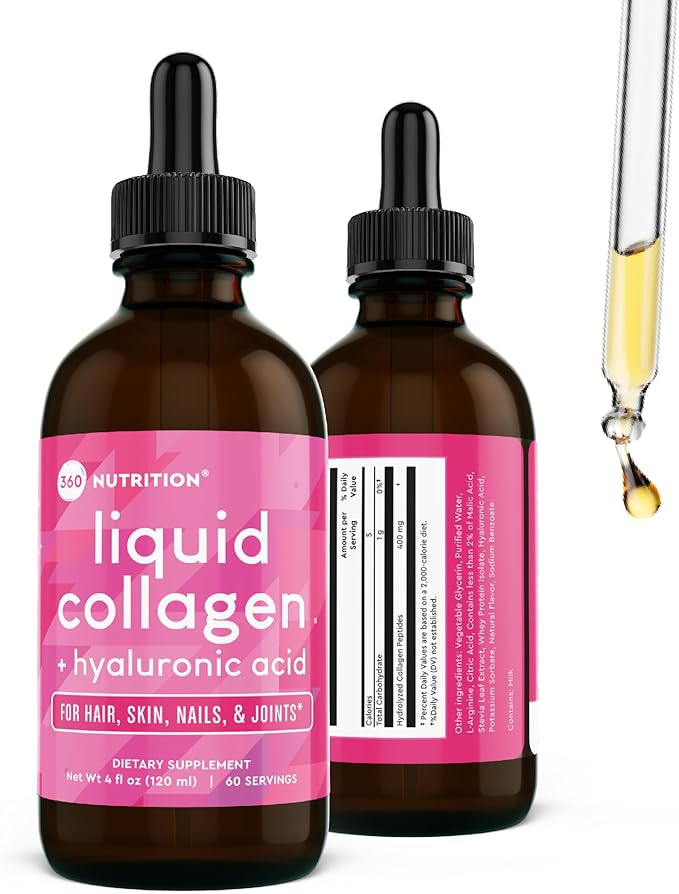 360 Nutrition Liquid Collagen + Hyaluronic 4 fl 60 Servings