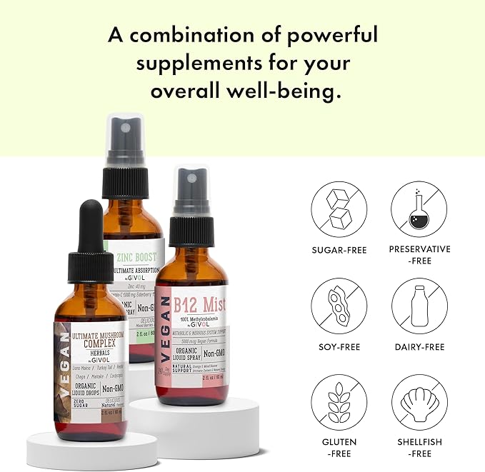 Cognitive Wellness Bundle Liquid Vitamin Trio: B12, Lions 360 Days