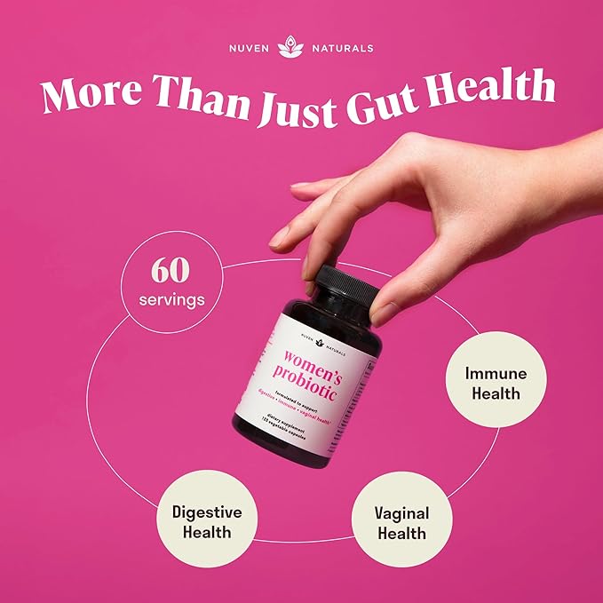 3-in-1 Womens Probiotic - 60 Servings - 12 Unique Strains, Prebiotics, D-Mannose, & Cranberry for Digestive Health, Vaginal Health & Immune Support - Prebiotics and Probiotics for Women | pH Balance