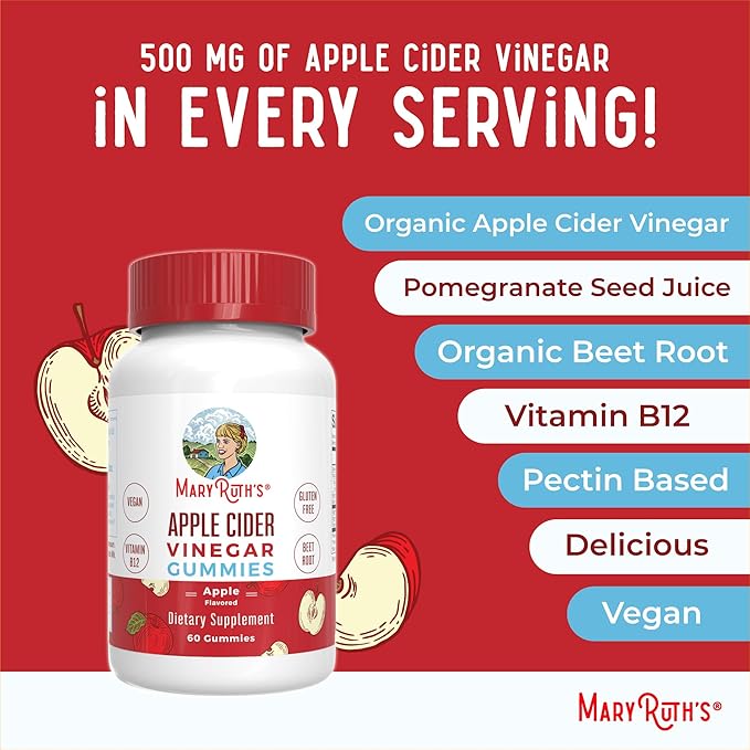 MaryRuth Organics Apple Cider Vinegar Gummies 60 Count