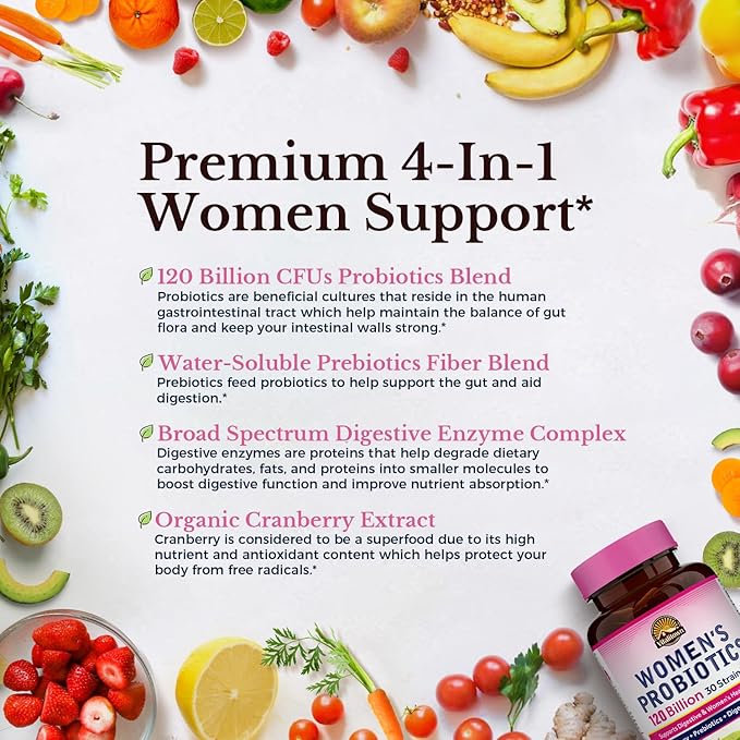 VITALITOWN Probiotics for Women 120 Billion 30 Strains, 30 Delayed