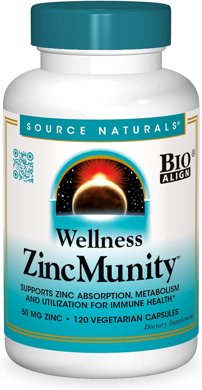 Source Naturals Wellness ZincMunity, Supports Zinc 50 mg 120 Vegetarian