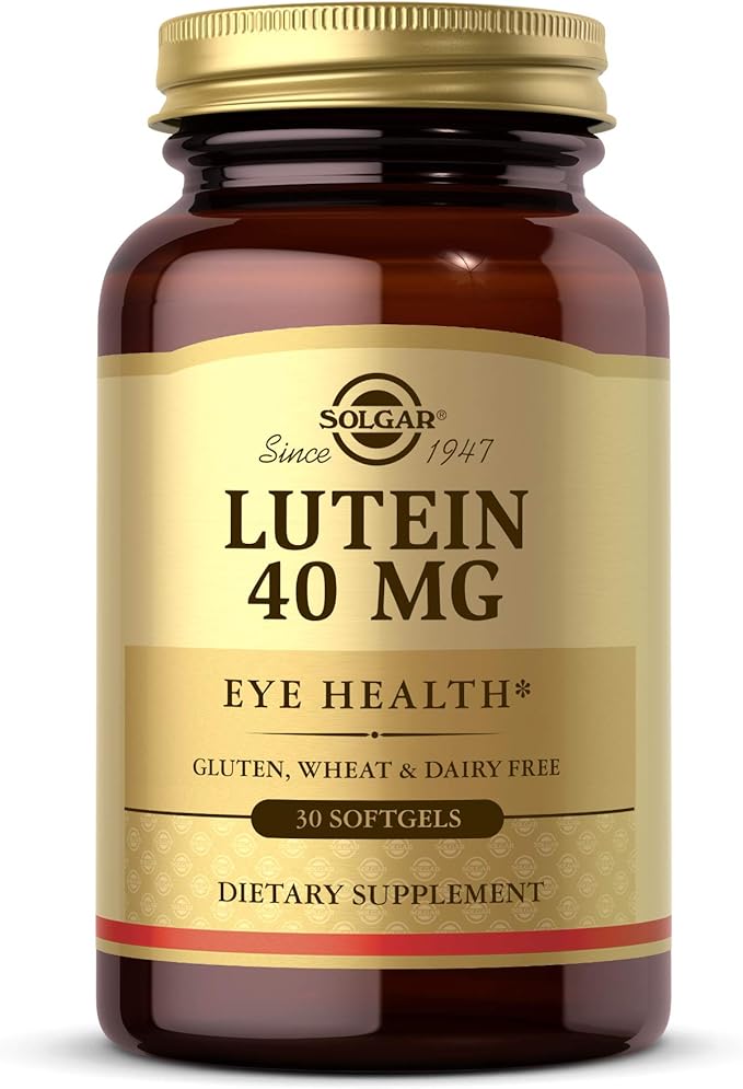 Solgar Lutein 40 mg, 30 Softgels - Supports Eye Health - Helps Filter Out Blue-Light - Contains FloraGLO Lutein - Gluten Free, Dairy Free - 30 Servings