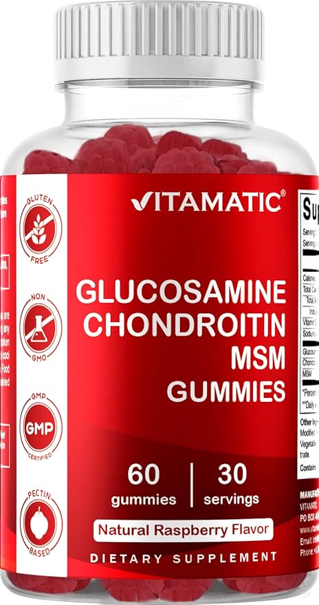 Vitamatic 2 Pack Glucosamine Chondroitin Gummies 60 Pectin