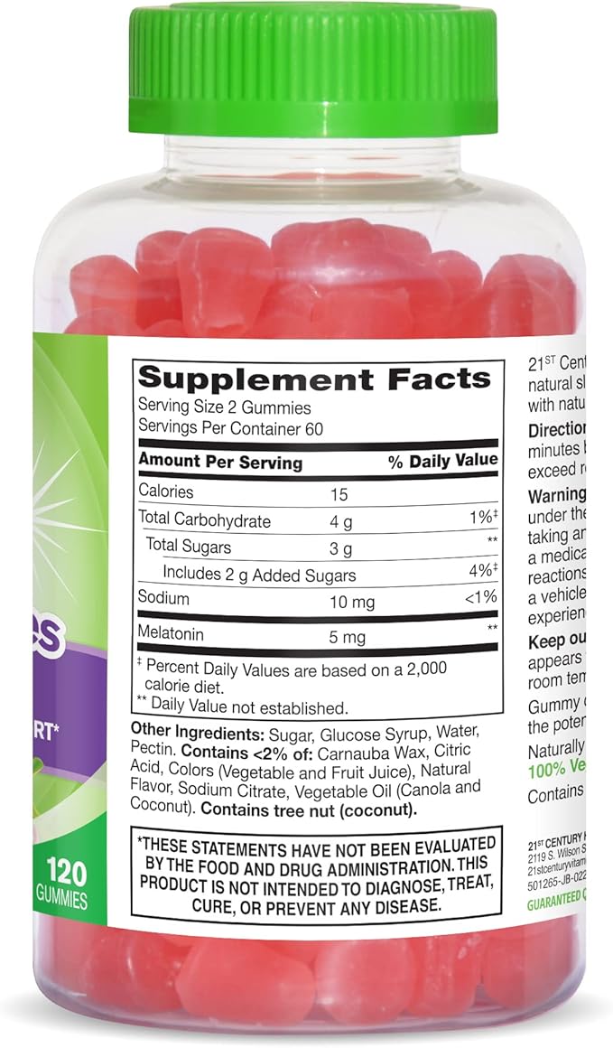 21st Century Vitajoy Melatonin Gummies, Multi, 120 Count
