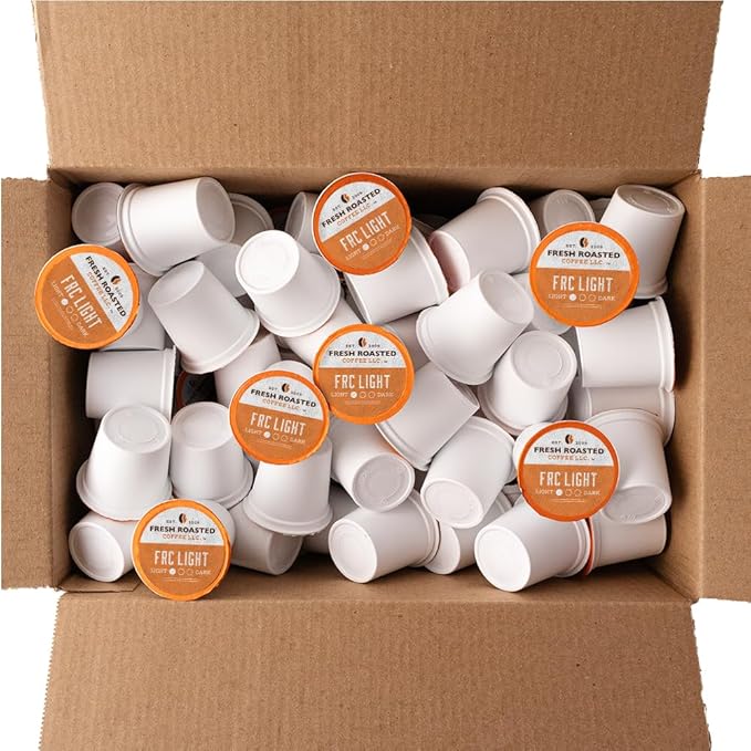 Fresh Roasted Coffee, FRC Light Roast Blend, Artisan Blend, 96 Pods for K Cup Brewers