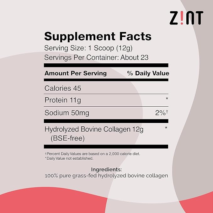 Zint Collagen Peptides Protein Powder 10 oz