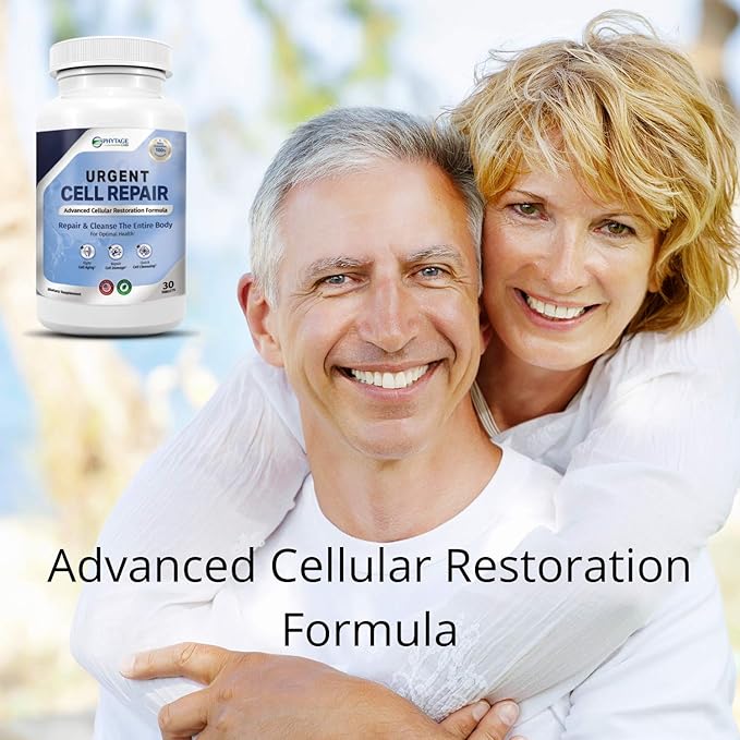 Urgent Cell Repair - All Natural Cellular Regeneration, Anti Aging Benefits, Support Skin, Kidney, Hair, Gut, Bones, Brain, Joints, Lungs and Liver (30 Tablets)