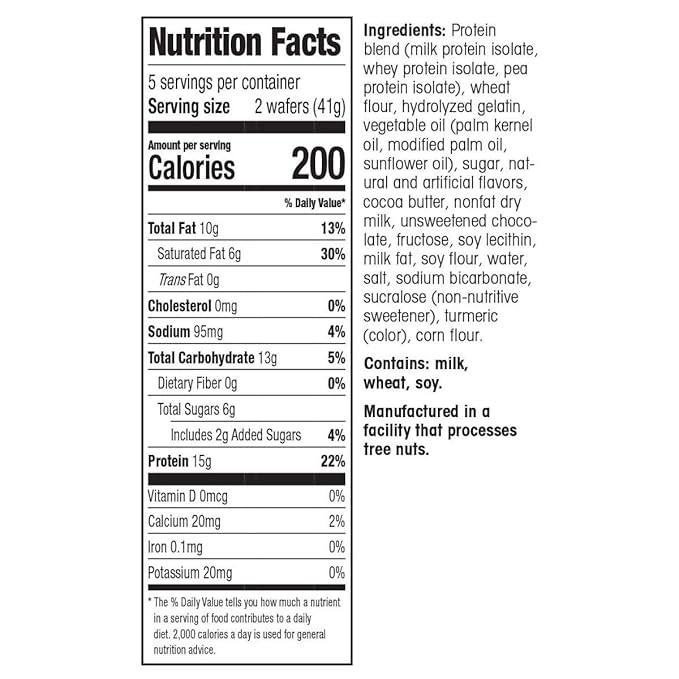 WonderSlim Protein Wafer Snack Bar, Lemon, 200 Calories, 15g Protein, 0mg Cholesterol (5ct)