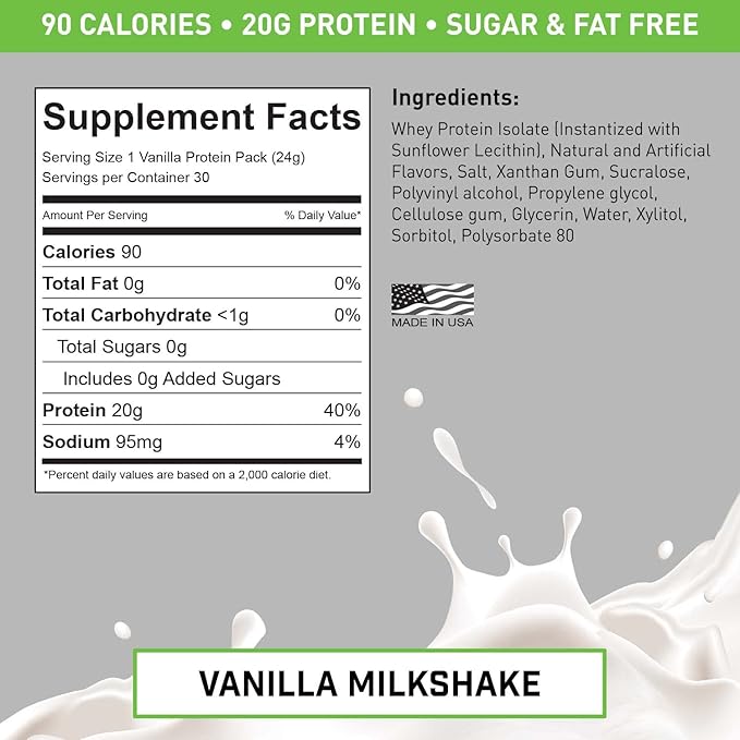 VADE Nutrition Dissolvable Protein Packs 100% Whey 30 Packets