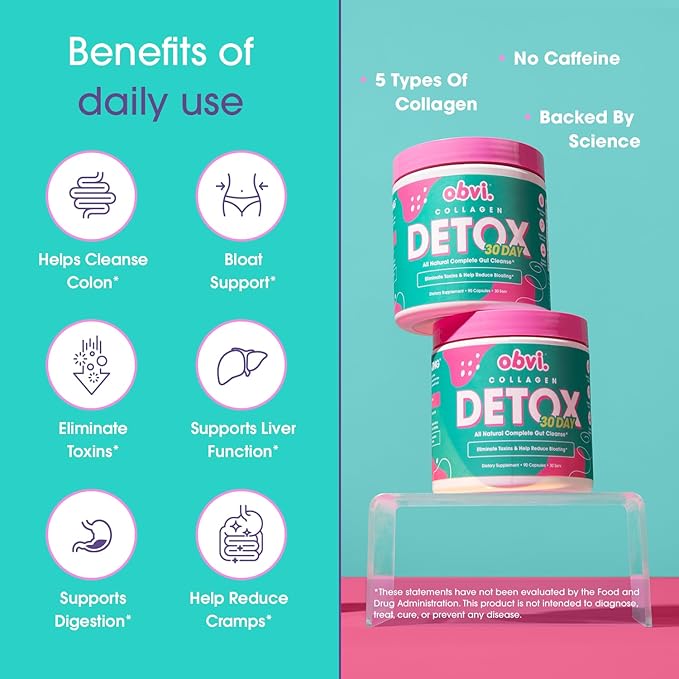 Obvi Detox Colon Cleanse Supplement 90 Capsules 30 Servings