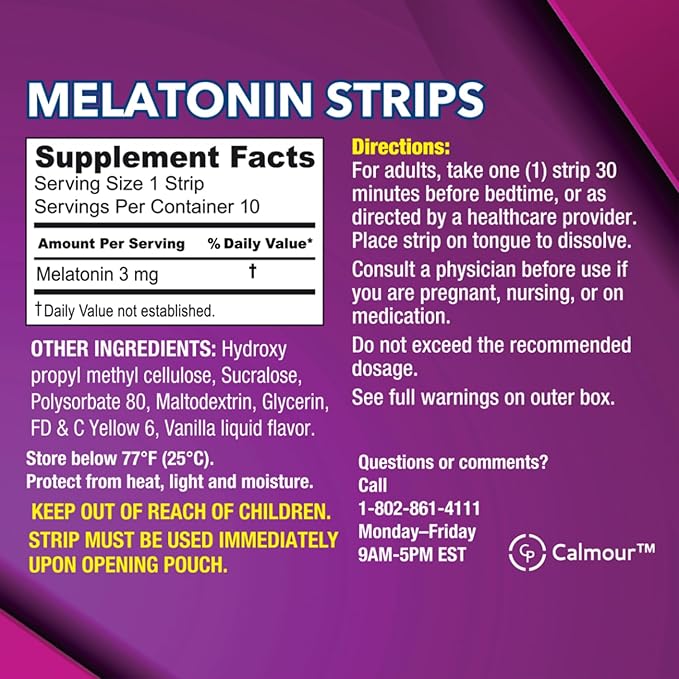 30 Oral Sleep Strips | Quick-Dissolving 3mg Melatonin Strips | Works Faster Than Gummies | Relaxation Sleep Supplements for Adults | The Ultimate Sleeping Aid for Better Sleep and Eye Health