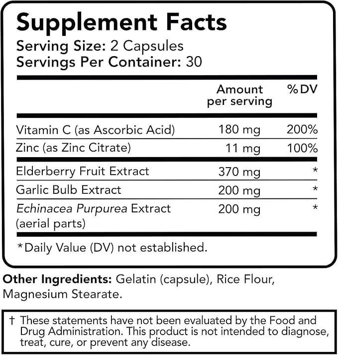 Vitamin Bounty Elderberry Immune Support 5-in-1 Blend, 60 Capsules, 2 Pack
