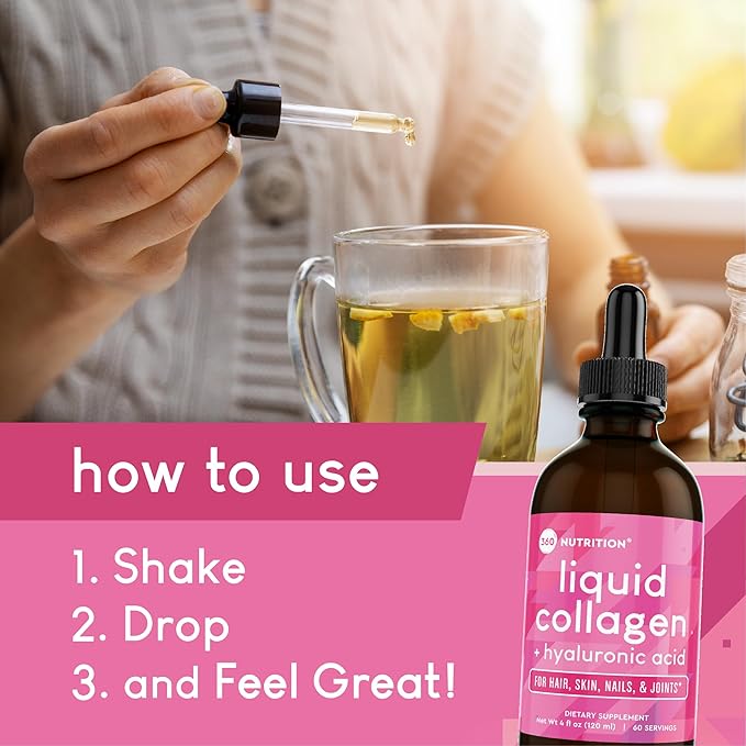 360 Nutrition Liquid Collagen + Hyaluronic 4 fl 60 Servings