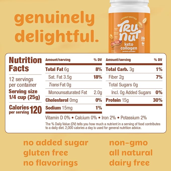 Tru-Nut Keto Collagen Protein Powder (Peanut 10.6 oz)