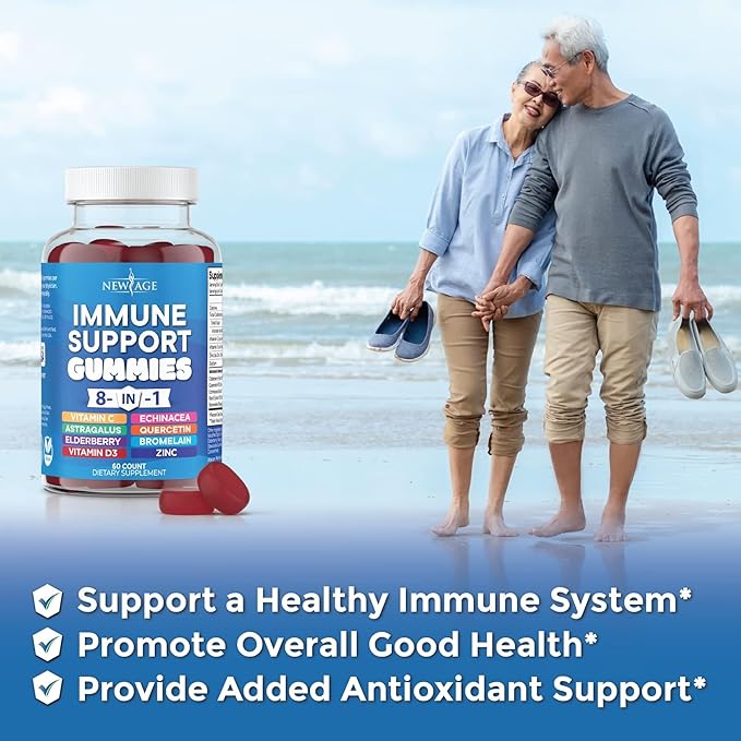 8 in 1 Immune Support Booster 50mg, Vitamin 5000 IU, B6, Echinacea (8 in 1 Gummies 1))