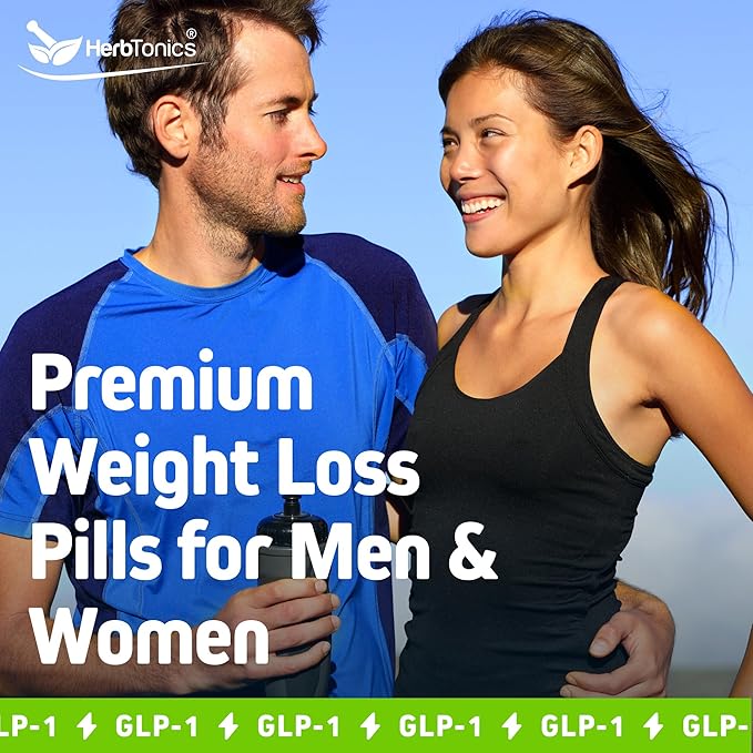 Herbtonics GLP-1 Weight Loss Supplement - Appetite Suppressant Apple Cider Vinegar Capsules - Weight Loss Pills for Women & Men - Fat Burner & Metabolism Support | 60 Keto ACV Capsules