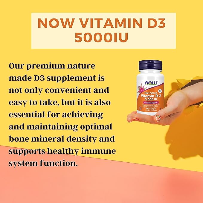 Worldwide Nutrition Now Supplements Vitamin D3 5000 IU 240 Count