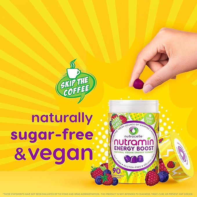 NUTRAMIN Energy Boost Vitamin Gummy B12, Green 90 ct