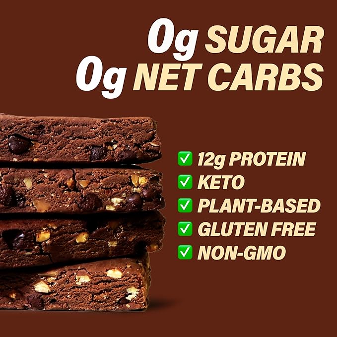 UNSTOPPABLE Vegan Protein Bars, High Protein, Plant Based, Gluten Free, High Fiber, Low Carb, Low Calorie, Healthy Snacks, No Sugar, Keto Energy Bar, Chocolate Almond, 12 Count