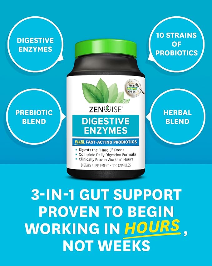 Zenwise Health Digestive Enzymes for Gut Health -100 CT