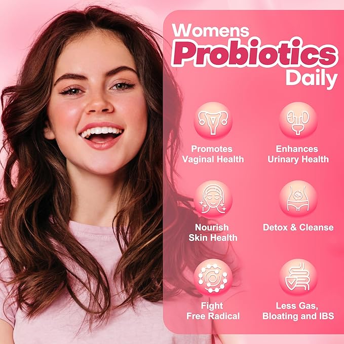 Probiotics for Women 100 Billion CFUs Probiotic and Prebiotics with Digestive Enzymes for Gut Health, Vaginal Probiotics with Cranberry and D-Mannose for Urinary Tract Health, pH Balance, 88 Capsules