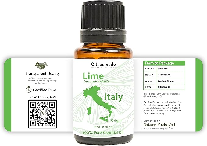 Lime Essential Oil - Direct from Citrusmade in Sicily- Pure Essential Oils for Diffusers and Aromatherapy in The Mediterranean - 100% Pure Therapeutic Grade (25LBS)