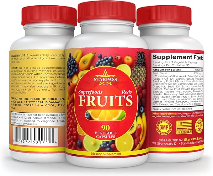 Vegetarian Balance of Superfoods Reds Fruits 90 Fruits, 90 Veggies