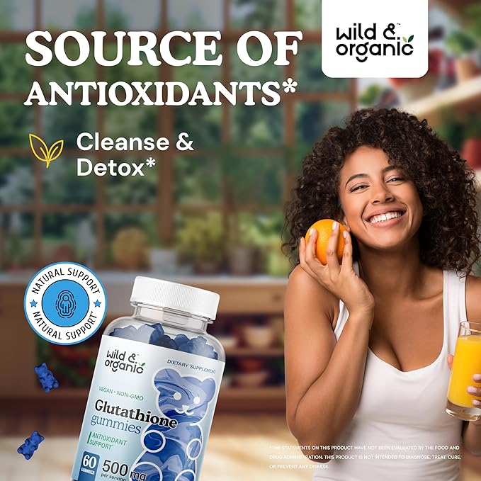 Wild & Organic L Glutathione Gummies 500mg for 60 Liver