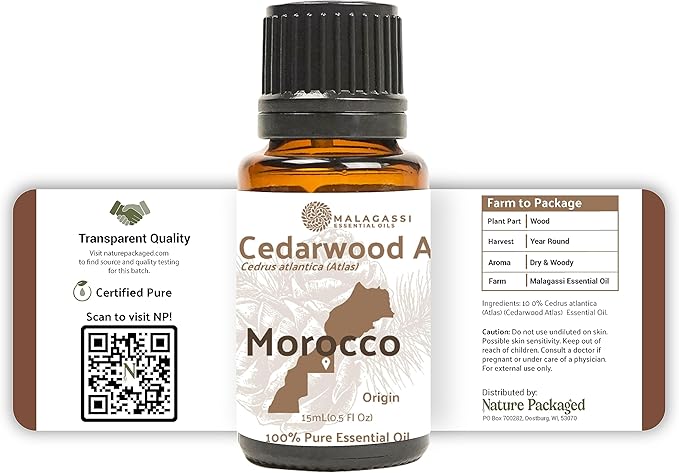 Pure Cedarwood (Atlas) Essential Oil (25lbs) - Direct from Malagassi Essential Oils Farm in Morocco - Essential Oils for Diffusers and Aromatherapy | Pure Therapeutic Grade