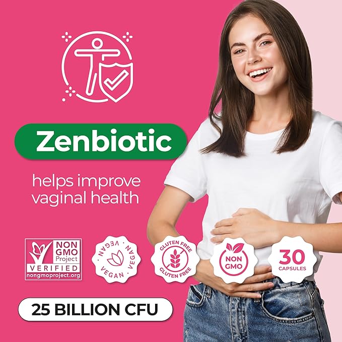 ZENZSUAL Zenbiotic Probiotics for Women – Supports Vaginal Health, pH Balance, Odor Control, Digestive Wellness, Hormone Balance, and Immune Function – 25 Billion CFU
