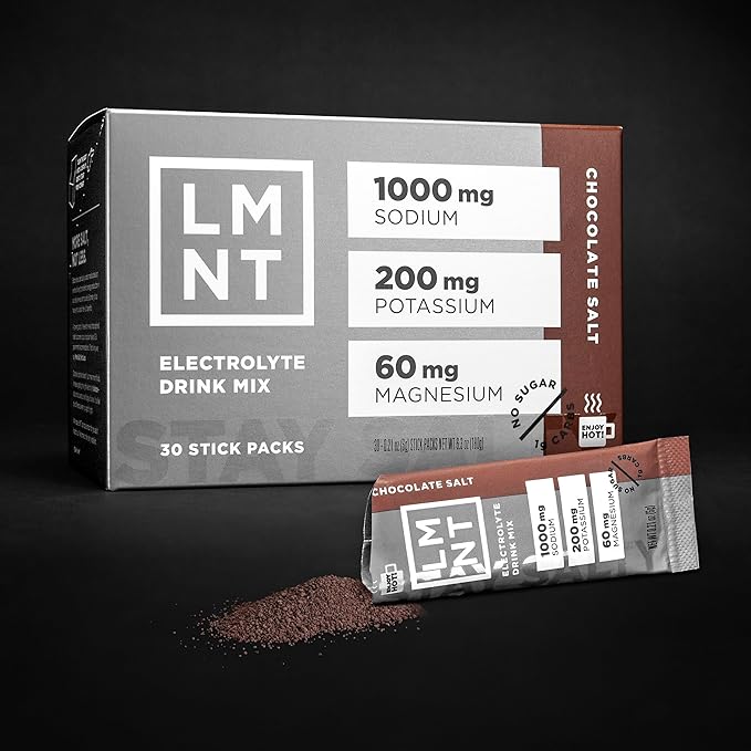 LMNT Zero Sugar Hot Chocolate or Coffee Mixer - Chocolate Salt | Drink Mix | 30-Count