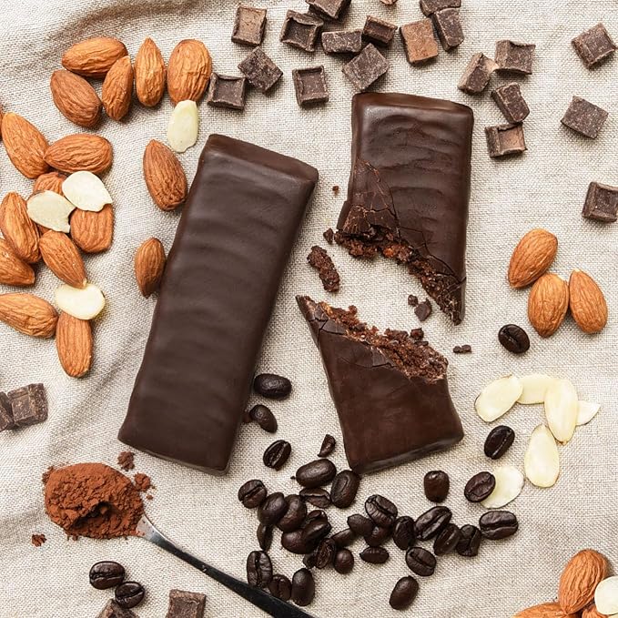 Zing Dark Chocolate Mocha Vegan Protein Bars, Gluten Free with High Protein, High Fiber, Dairy Free Nutrition Bars, Plant Based Protein, Kosher, Low Sugar, No Sugar Alcohols - 12 count