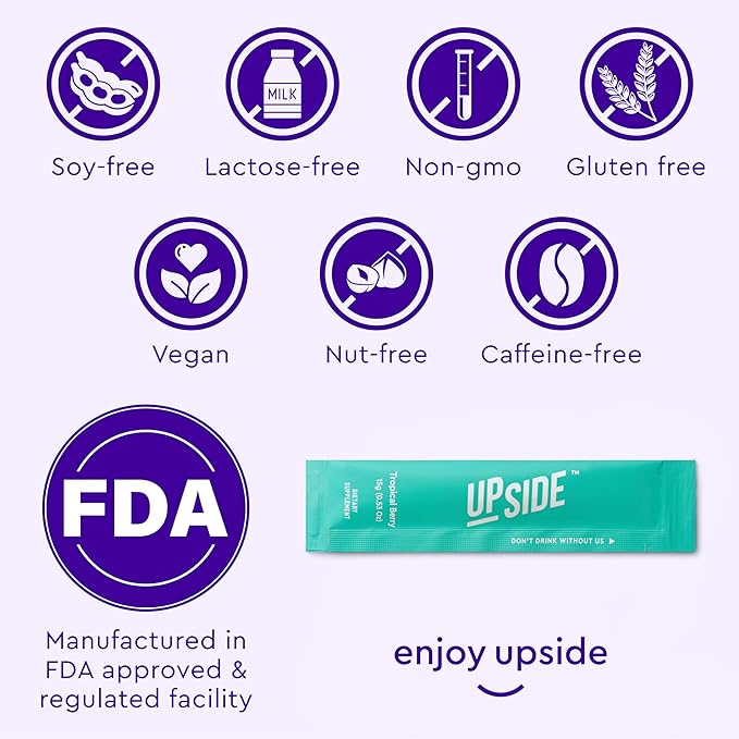 UPSIDE Pre-Celebration Vitamin Jelly Sticks | Natural Ingredients for Better Mornings | Eat One Before Celebrating | DHM, Hardy Orange, Electrolytes | Party, Wedding, Weekend & Vacation Essentials
