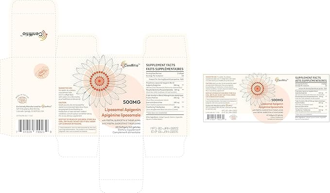 Liposomal apigenin 500mg Softgels 4 Month