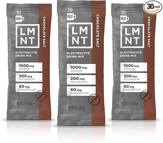 LMNT Zero Sugar Hot Chocolate or Coffee Mixer - Chocolate Salt | Drink Mix | 30-Count