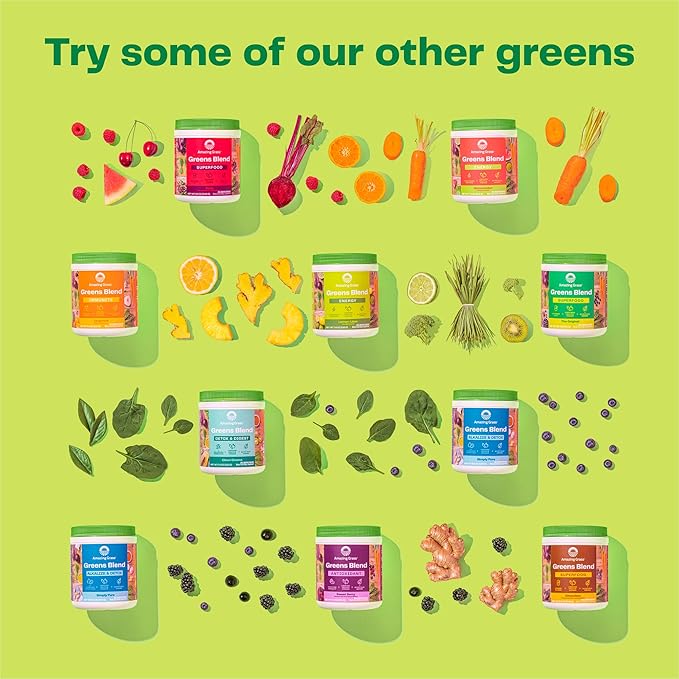 Amazing Grass Greens Superfood Energy: Greens Powder with Plant Based Caffeine, Matcha Green Tea & Beet Root Powder, Watermelon, 30 Servings (Packaging May Vary)