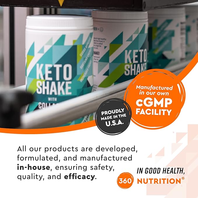 360 Nutrition Keto Coffee Creamer with MCT Oil Powder, Gluten Free, Vegan, Sweetened with Coconut Sugar, Low Carb Non Dairy Creamer for Keto Diet with 3g Net Carbs, No Added Sugar, 45 Servings, 8 oz