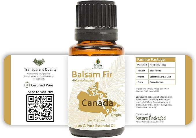 Balsam Fir Essential Oil (15ml) - Direct from Our Farm Partner in Canada - Essential Oils for Home, Humidifier, or Aromatherapy | Pure Therapeutic Grade