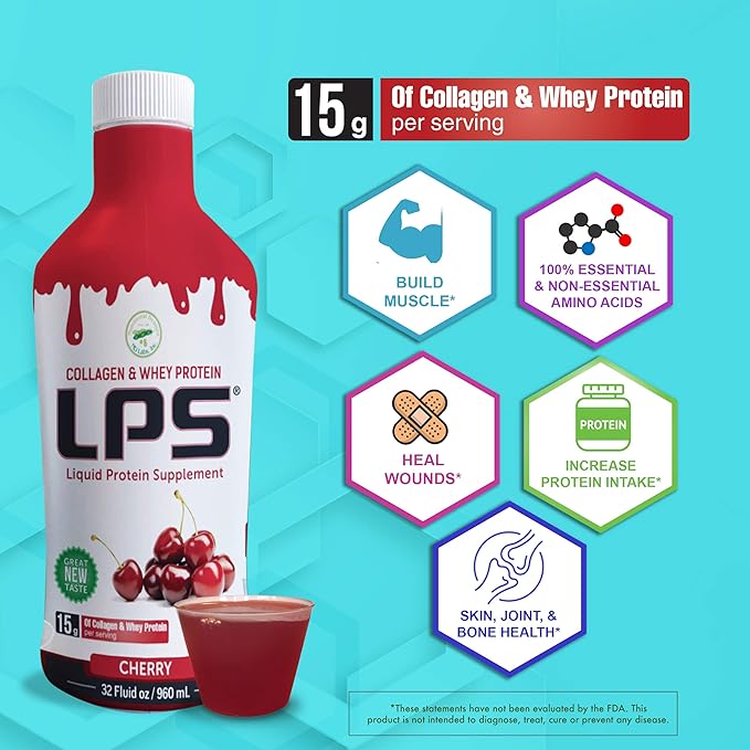 Sugar-Free Liquid Collagen & Whey Protein Supplement