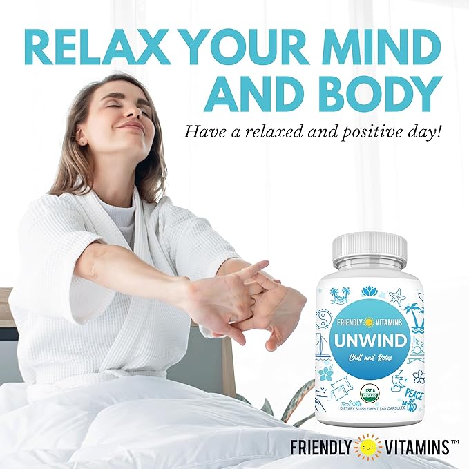 Stress Relief Supplement Anxiety Support -Unwind 60 Organic