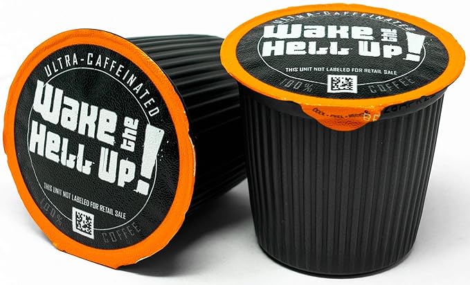 Wake The Hell Up! Ultra-Caffeinated Dark Roast Single Serve Coffee Pods | 12 CT, 2.0 Compatible