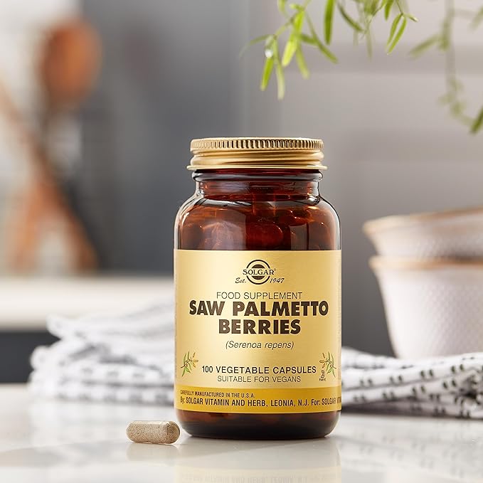 Solgar Saw Palmetto Berries, 100 Vegetable Capsules - Men’s Health - Full Potency - Non-GMO, Vegan, Gluten Free, Dairy Free, Kosher - 100 Servings