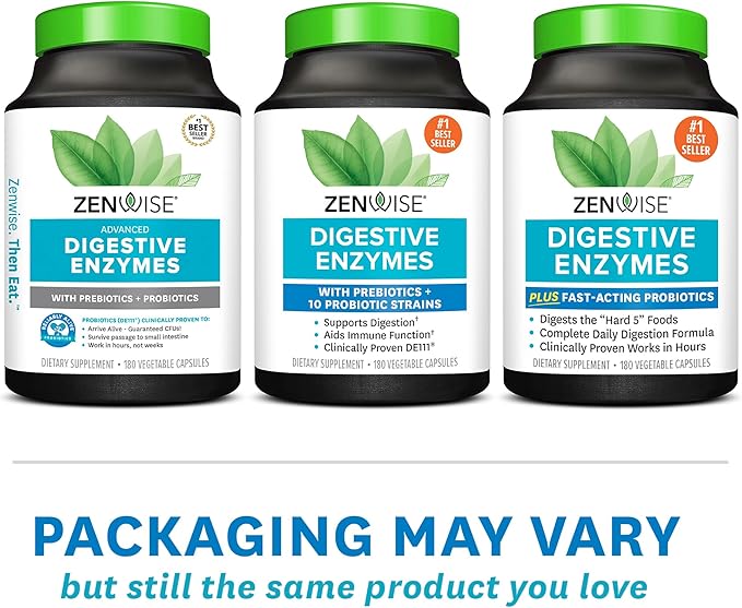 Zenwise Health Digestive Enzymes for Gut Health -180 CT